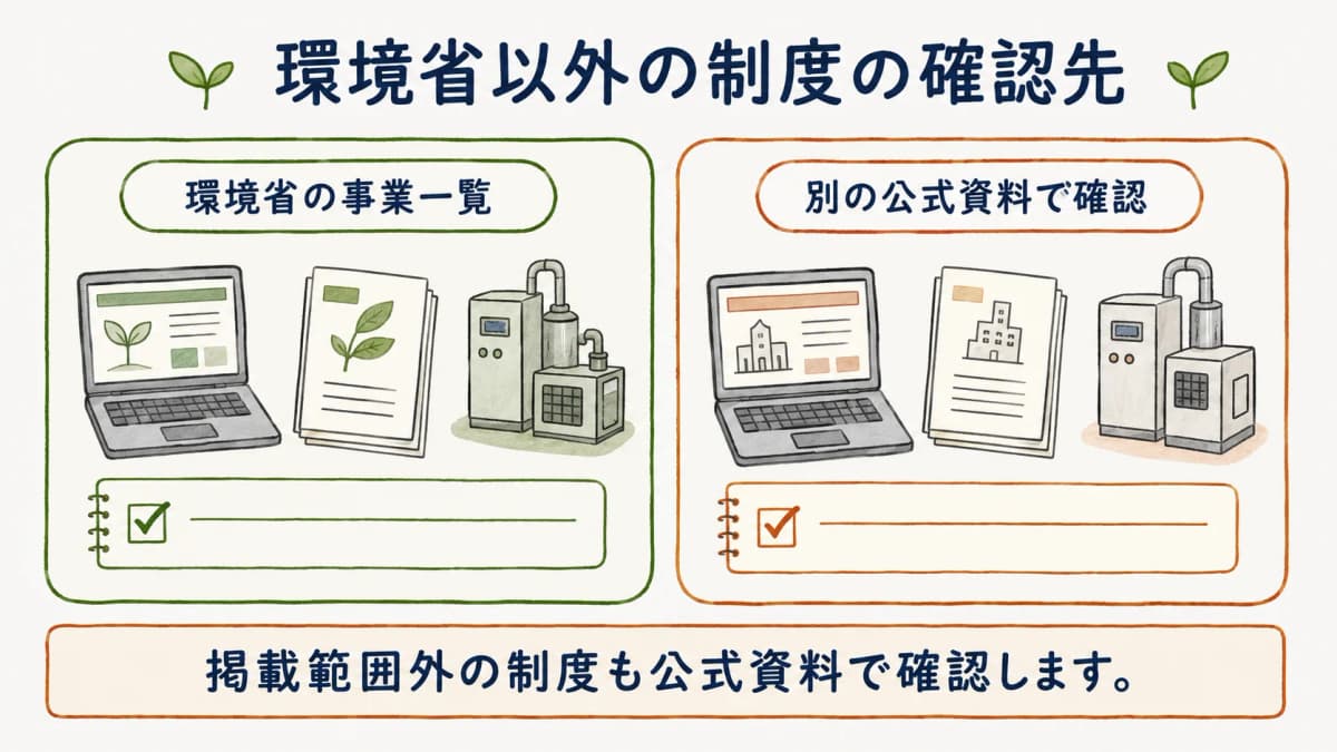 環境省以外の制度を別の公式資料で確認する図