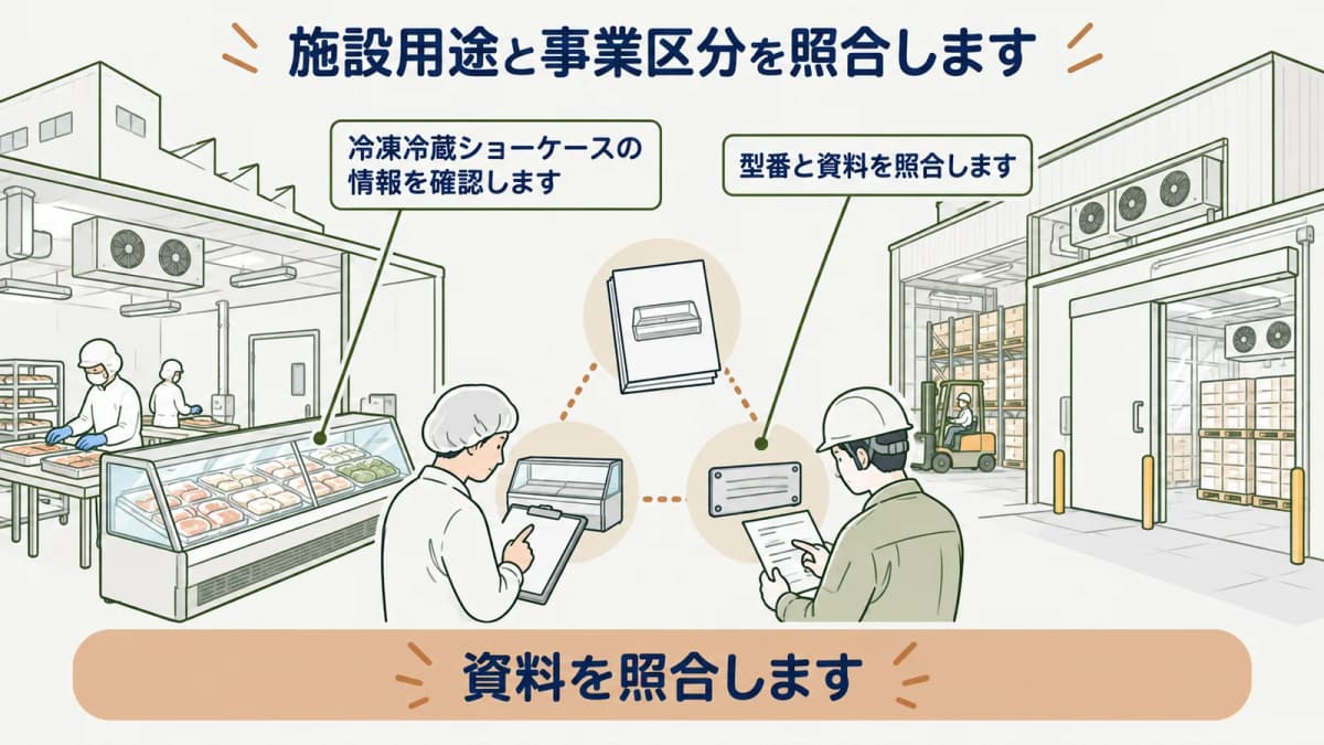 施設用途と事業区分を公式資料と照合する図