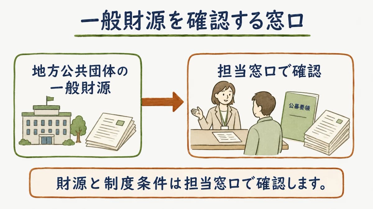 地方公共団体の一般財源を確認する窓口の図