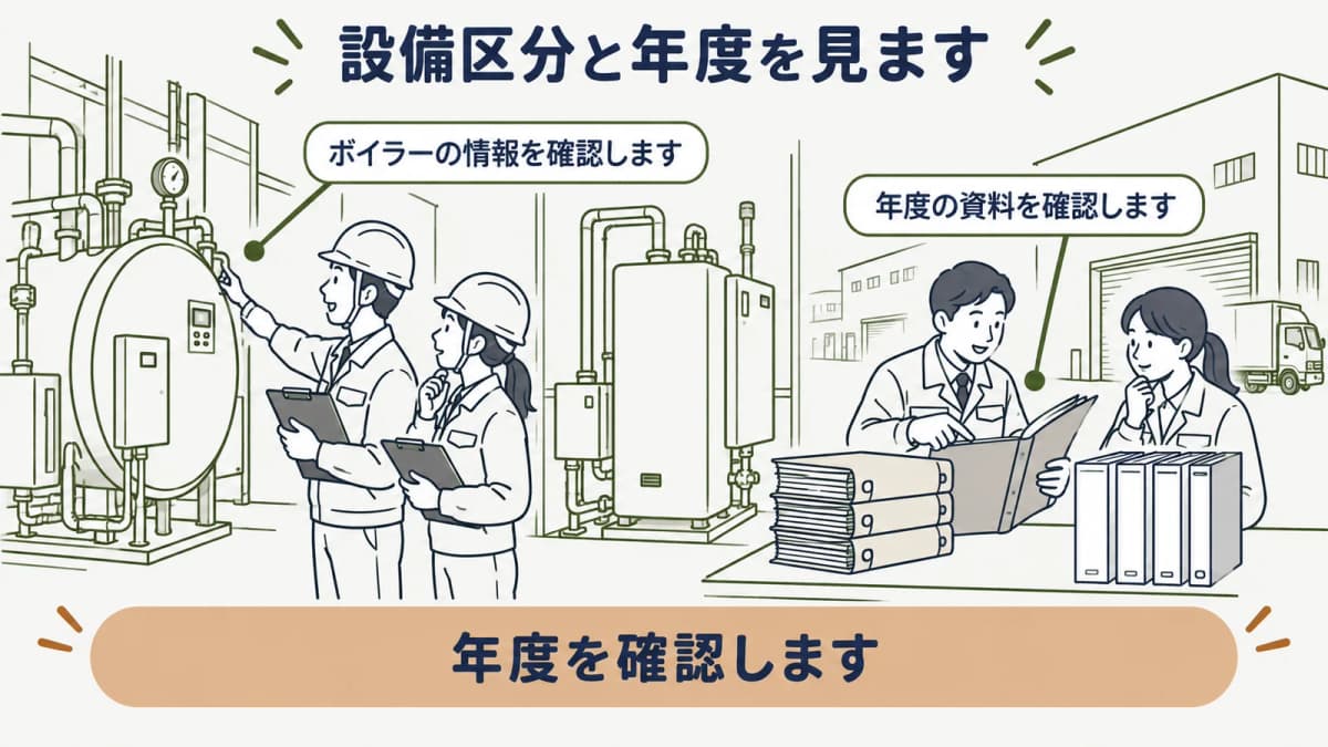 設備区分と年度を公式資料で確認する図
