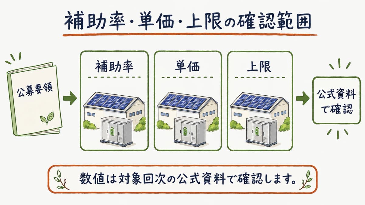 補助率と単価と上限を公式資料で確認する範囲図