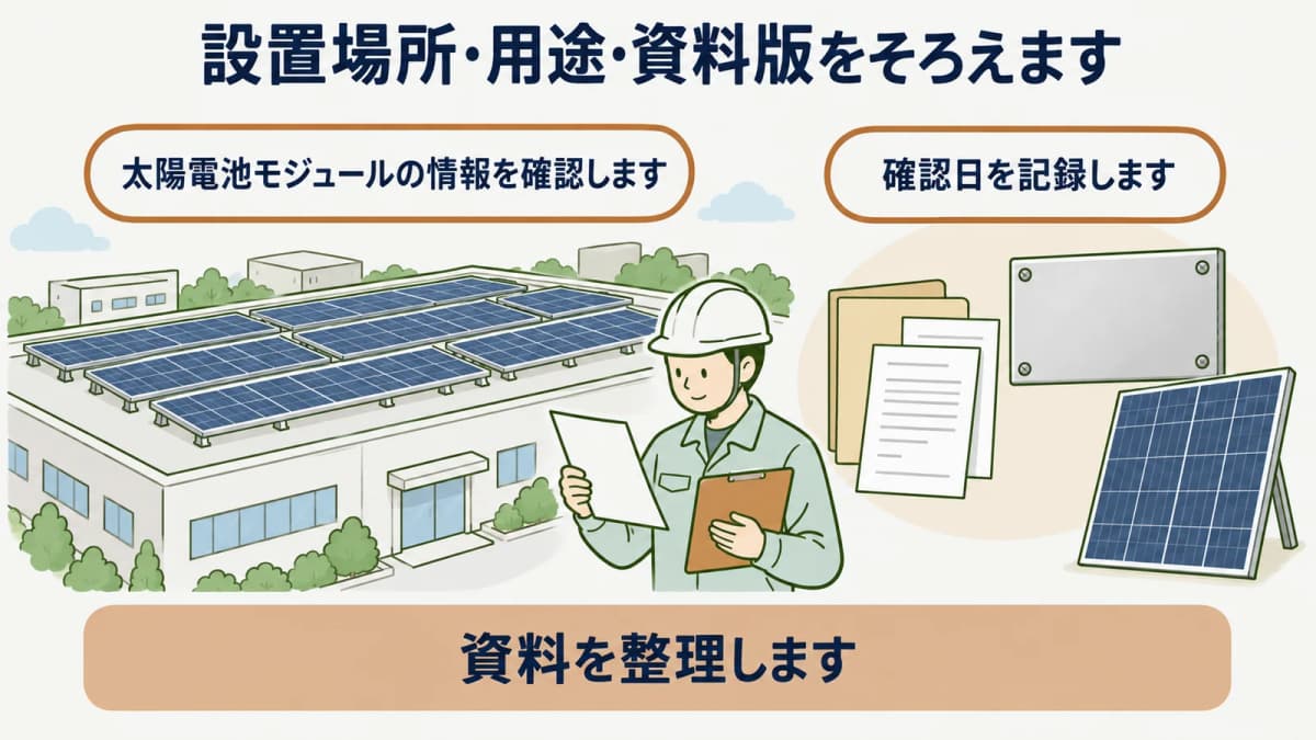 設置場所と用途と資料版を一つの計画表に残す図