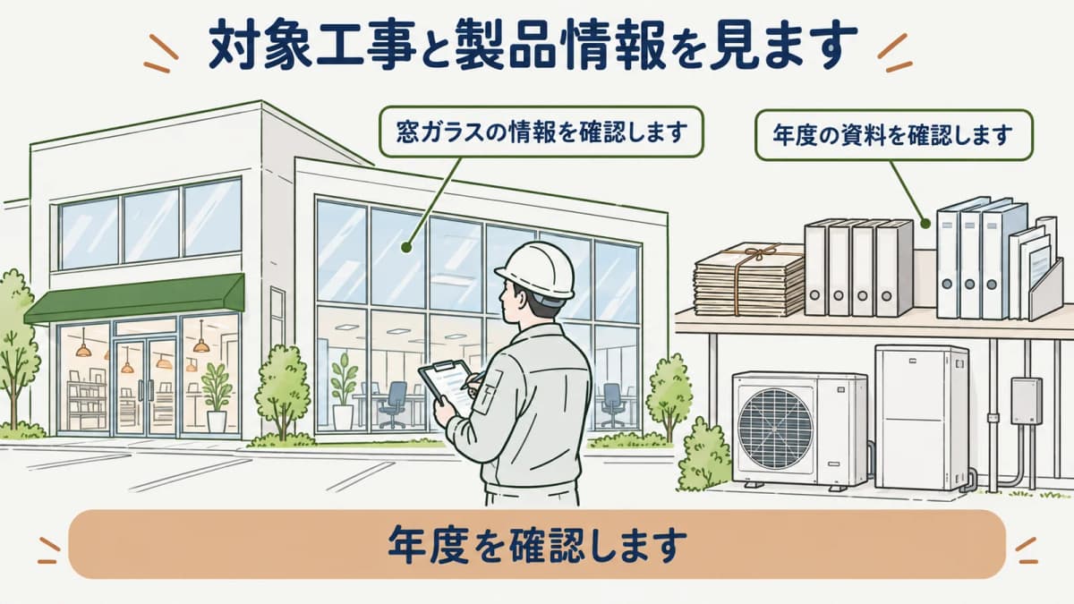 対象工事と製品情報を見積書と照合する図