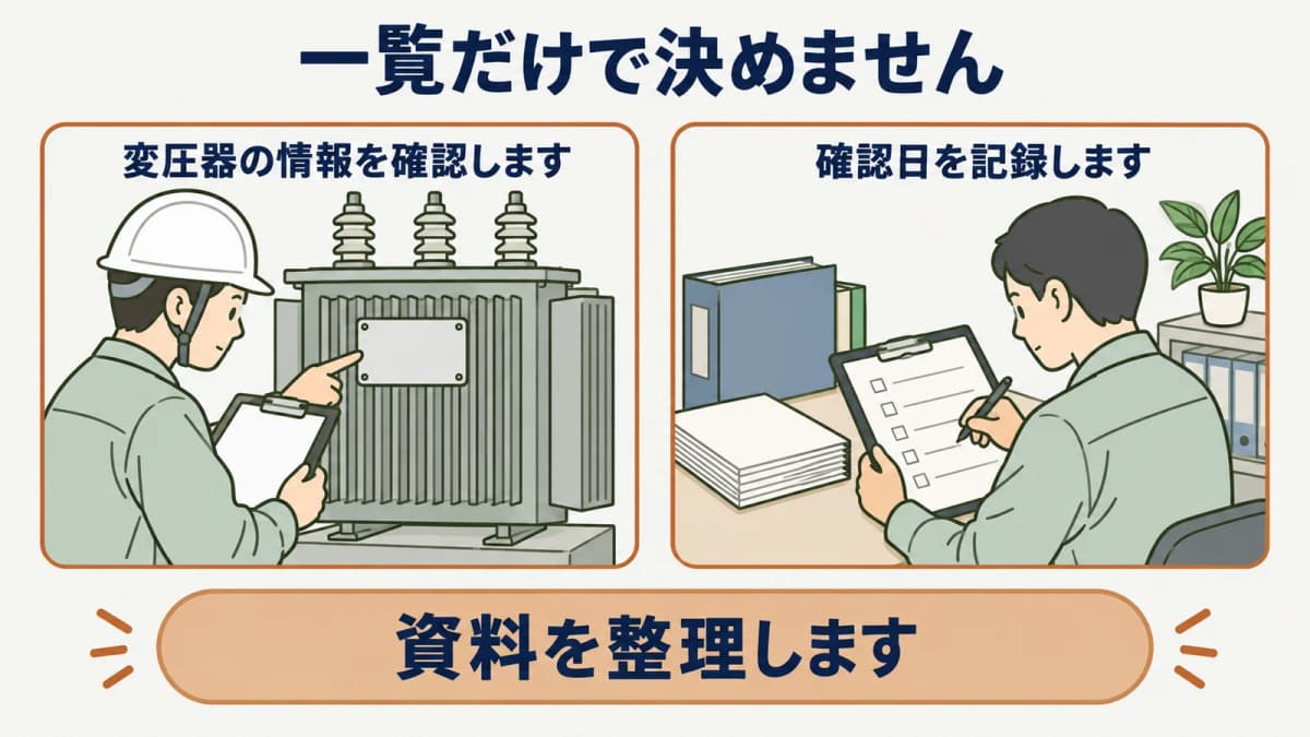 設備一覧だけで判断せず要領と見積書を照合する図