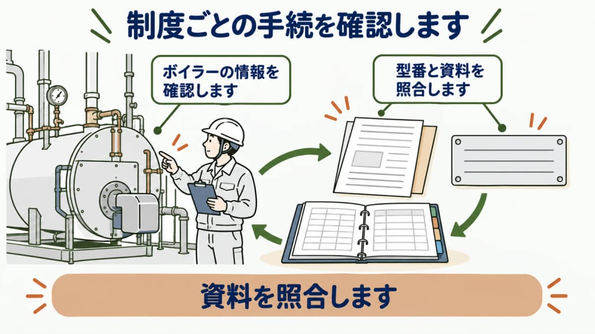 変更内容を記録して制度資料を確認する図