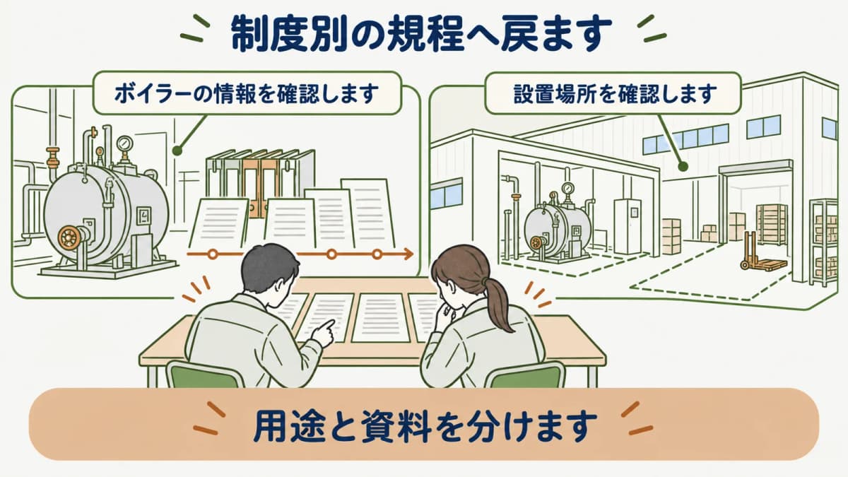 交付規程と通知と公募要領を並べて確認する図